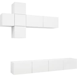 Ensemble De Meuble Tv 7 Pcs Blanc Bois D'Ingénierie Vidaxl