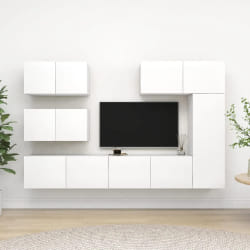 vidaXL Ensemble de meubles TV 6 pcs Blanc Bois d'ingénierie