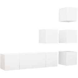 Ensemble De Meubles Tv 6 Pcs Blanc Bois D'Ingénierie Vidaxl