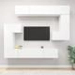 vidaXL Ensemble de meubles TV 8 pcs Blanc Bois d'ingénierie - TU