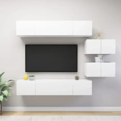 vidaXL Ensemble de meubles TV 6 pcs Blanc Bois d'ingénierie