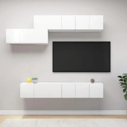 VIDAXL Ensemble de meubles TV 7 pcs - Blanc