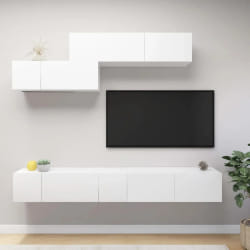 VIDAXL Meuble TV 6 pcs Blanc