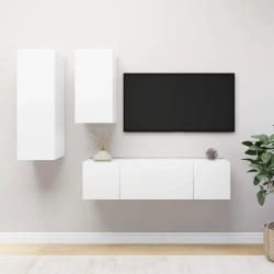 vidaXL Ensemble de meubles TV 4 pcs Blanc Bois d'ingénierie - TU