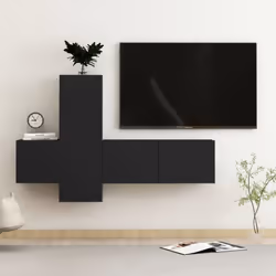 Cet ensemble de meuble TV robuste est destiné à être le point de mire de votre pièce avec un design à la fois tendance et pra ...