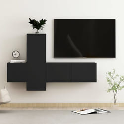 Vidaxl - Ensemble de meubles tv 3 pcs Noir Bois d'ingénierie