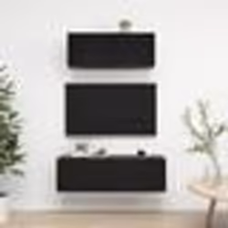 vidaXL Ensemble de meuble TV 2 pcs Noir Bois d'ingénierie - TU
