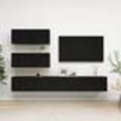 vidaXL Ensemble de meuble TV 4 pcs Noir Bois d'ingénierie - TU