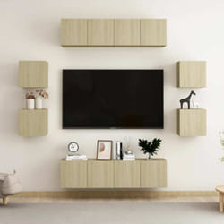 Ensemble De Meubles Tv 8 Pcs Chêne Sonoma Bois D'Ingénierie Vidaxl