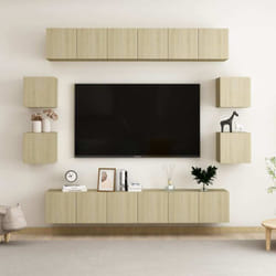 Ensemble De Meubles Tv 10 Pcs Chêne Sonoma Bois D'Ingénierie Vidaxl