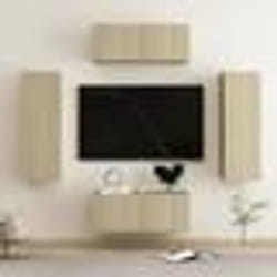 vidaXL Ensemble de meubles TV 4 pcs Chêne sonoma Bois d'ingénierie - TU