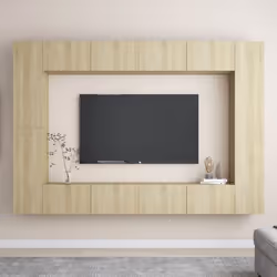 Cet ensemble de meuble TV robuste est destiné à être le point de mire de votre pièce avec un design à la fois tendance et pra ...