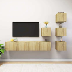 Ensemble De Meuble Tv 6 Pcs Chêne Sonoma Bois D'Ingénierie Vidaxl