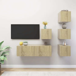 Ensemble De Meubles Tv 5 Pcs Chêne Sonoma Bois D'Ingénierie Vidaxl