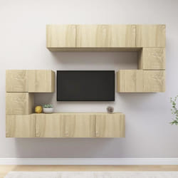 vidaXL Ensemble de meubles TV 8 pcs Chêne sonoma Bois d'ingénierie - TU