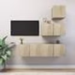 vidaXL Ensemble de meubles TV 4 pcs Chêne sonoma Bois d'ingénierie - TU