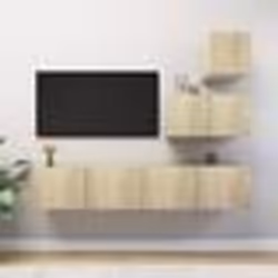 vidaXL Ensemble de meuble TV 4 pcs Chêne sonoma Bois d'ingénierie - TU