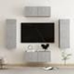 vidaXL Ensemble de meubles TV 4 pcs Gris béton Bois d'ingénierie - TU