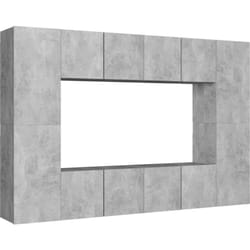 Ensemble de meubles TV 8 pcs Gris béton Bois d'ingénierie vidaXL