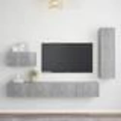 vidaXL Ensemble de meubles TV 4 pcs Gris béton Bois d'ingénierie
