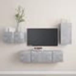 vidaXL Ensemble de meubles TV 4 pcs Gris béton Bois d'ingénierie - TU