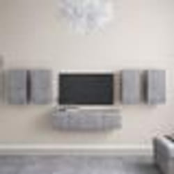 vidaXL Ensemble de meuble TV 6 pcs Gris béton Bois d'ingénierie