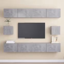 vidaXL Ensemble de meubles TV 6 pcs Gris béton Bois d'ingénierie - TU