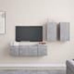 vidaXL Ensemble de meubles TV 4 pcs Gris béton Bois d'ingénierie