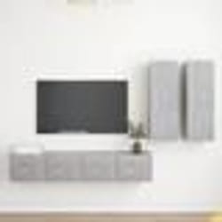 vidaXL Ensemble de meubles TV 4 pcs Gris béton Bois d'ingénierie - TU