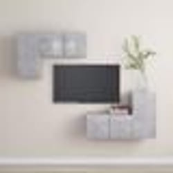 vidaXL Ensemble de meubles TV 4 pcs Gris béton Bois d'ingénierie