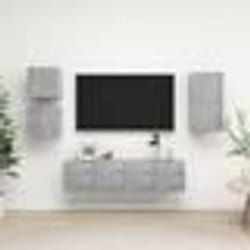 vidaXL Ensemble de meubles TV 5 pcs Gris béton Bois d'ingénierie