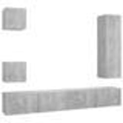 vidaXL Ensemble de meuble TV 5 pcs Gris béton Bois d'ingénierie