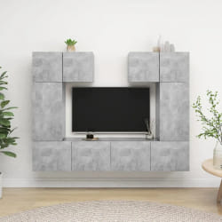 vidaXL Ensemble de meuble TV 6 pcs Gris béton Bois d'ingénierie