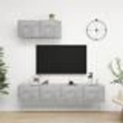 vidaXL Meubles TV 3 pcs Gris béton Bois d'ingénierie - TU