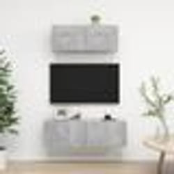 vidaXL Ensemble de meubles TV 2 pcs Gris béton Bois d'ingénierie - TU