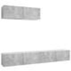 vidaXL Meubles TV 3 pcs Gris béton Bois d'ingénierie - TU