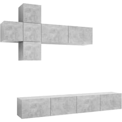 Ensemble De Meuble Tv 7 Pcs Gris Béton Bois D'Ingénierie Vidaxl