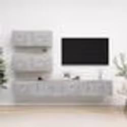 vidaXL Ensemble de meubles TV 4 pcs Gris béton Bois d'ingénierie - TU