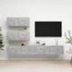 vidaXL Ensemble de meubles TV 4 pcs Gris béton Bois d'ingénierie - TU