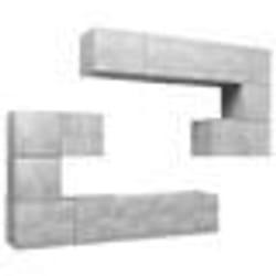 vidaXL Ensemble de meubles TV 8 pcs Gris béton Bois d'ingénierie