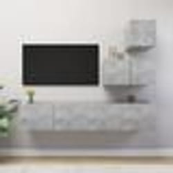 vidaXL Ensemble de meubles TV 4 pcs Gris béton Bois d'ingénierie - TU