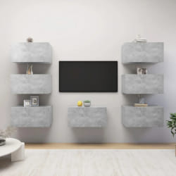 vidaXL Meubles TV suspendus - Gris béton