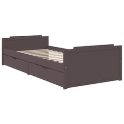 Cadre De Lit Sans Matelas Marron Foncé Bois Pin Massif 90x200cm Vidaxl