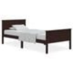 vidaXL Cadre de lit sans matelas marron foncé pin massif 100x200 cm - 100 x 200 cm