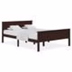 vidaXL Cadre de lit sans matelas marron foncé pin massif 120x200 cm - 120 x 200 cm