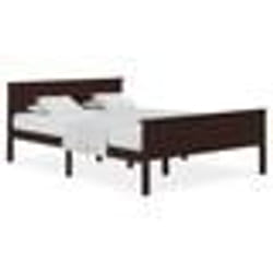 vidaXL Cadre de lit sans matelas marron foncé pin massif 140x200 cm - 140 x 200 cm