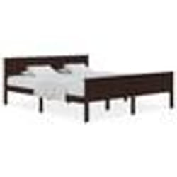 vidaXL Cadre de lit sans matelas marron foncé pin massif 180x200 cm - 80 x 200 cm