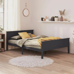 vidaXL Cadre de lit sans matelas bois massif de pin gris 160x200 cm - 160 x 200 cm