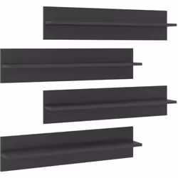 vidaXL Étagères murales 4 pcs gris brillant bois d'ingénierie - TU