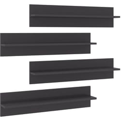 vidaXL Étagères murales 4 pcs gris brillant bois d'ingénierie - TU